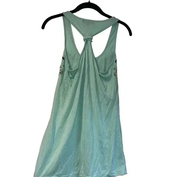 Teal Aztec Razor‎ Back Tank-top Size S B48 - Picture 2 of 5